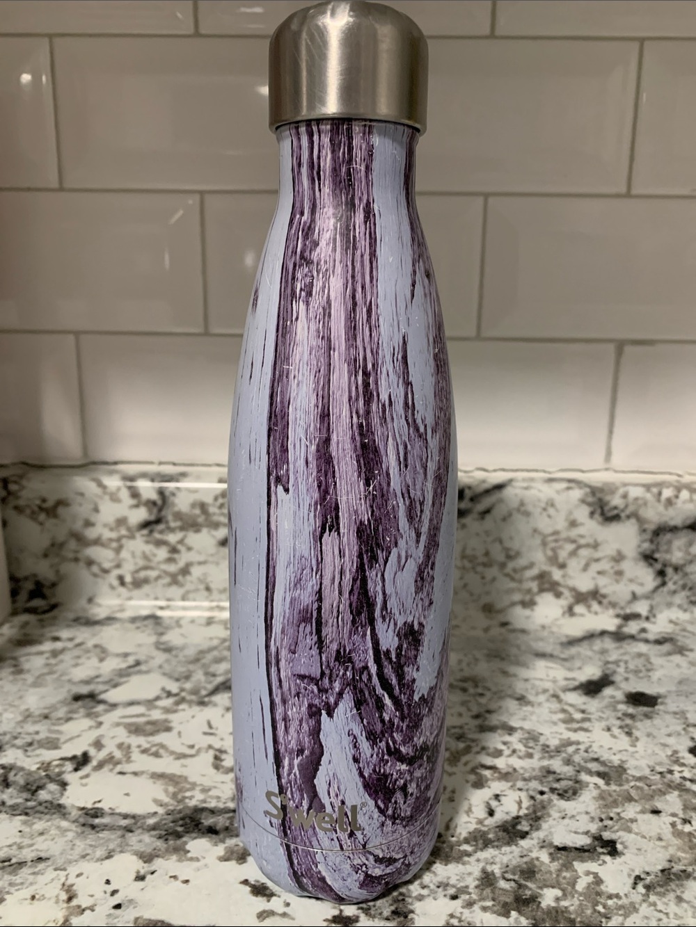 17 Ounce S'well Water Bottle In Purple Marble